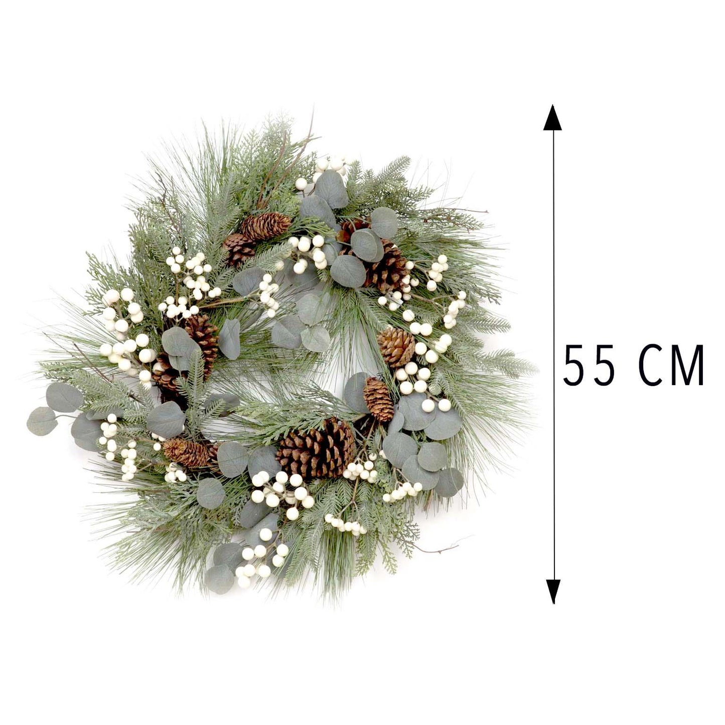 Snowberry & Cone Wreath - 55cm