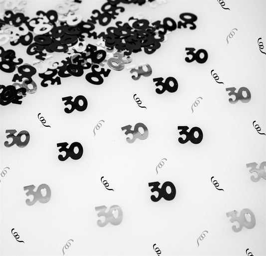 14g 30th Black Happy Birthday Confetti