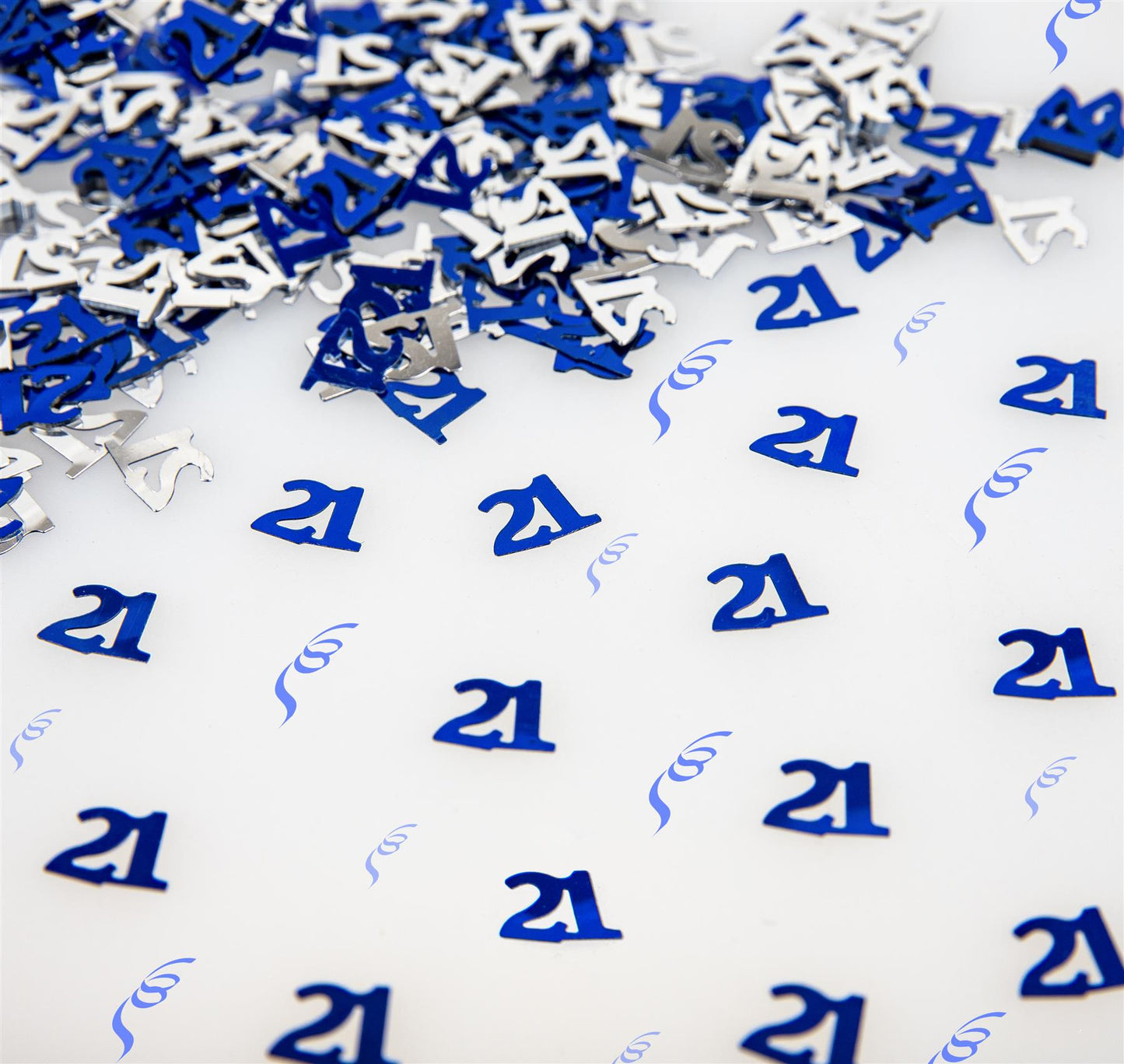 2 Packs 21st Blue & Silver Birthday Glitz Confetti