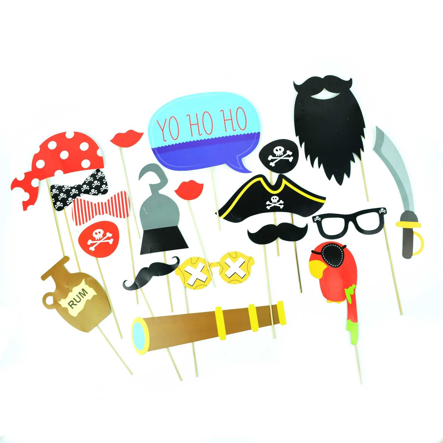 20 Pieces Pirate Party Photo Booth Props