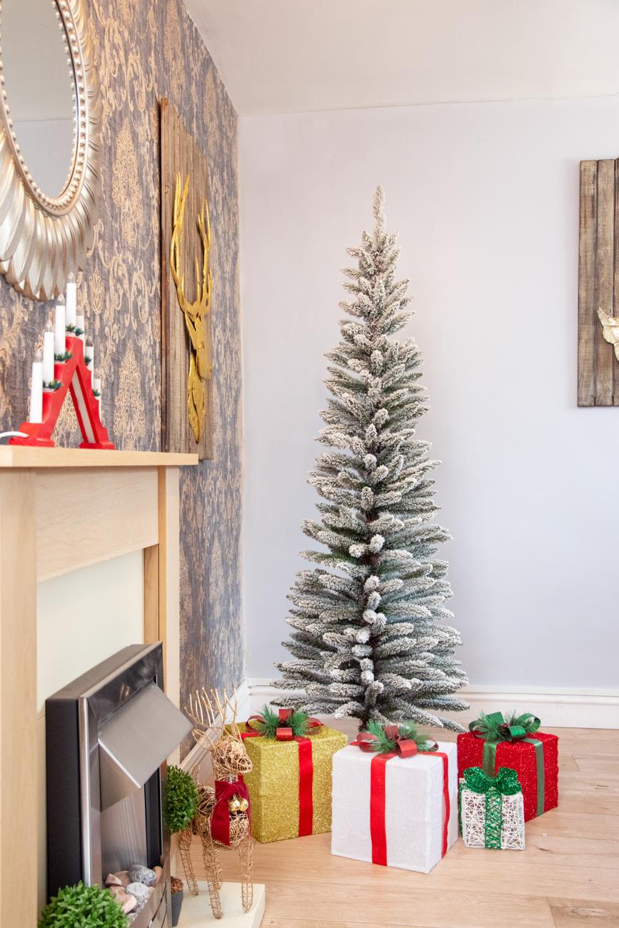 8ft Frosted Pencil Tree