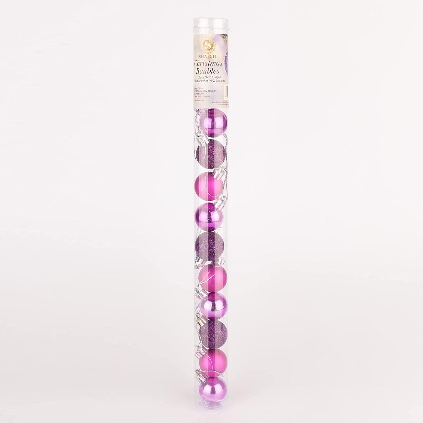 Baubles Purple 3cm - 24 Pcs Set PVC