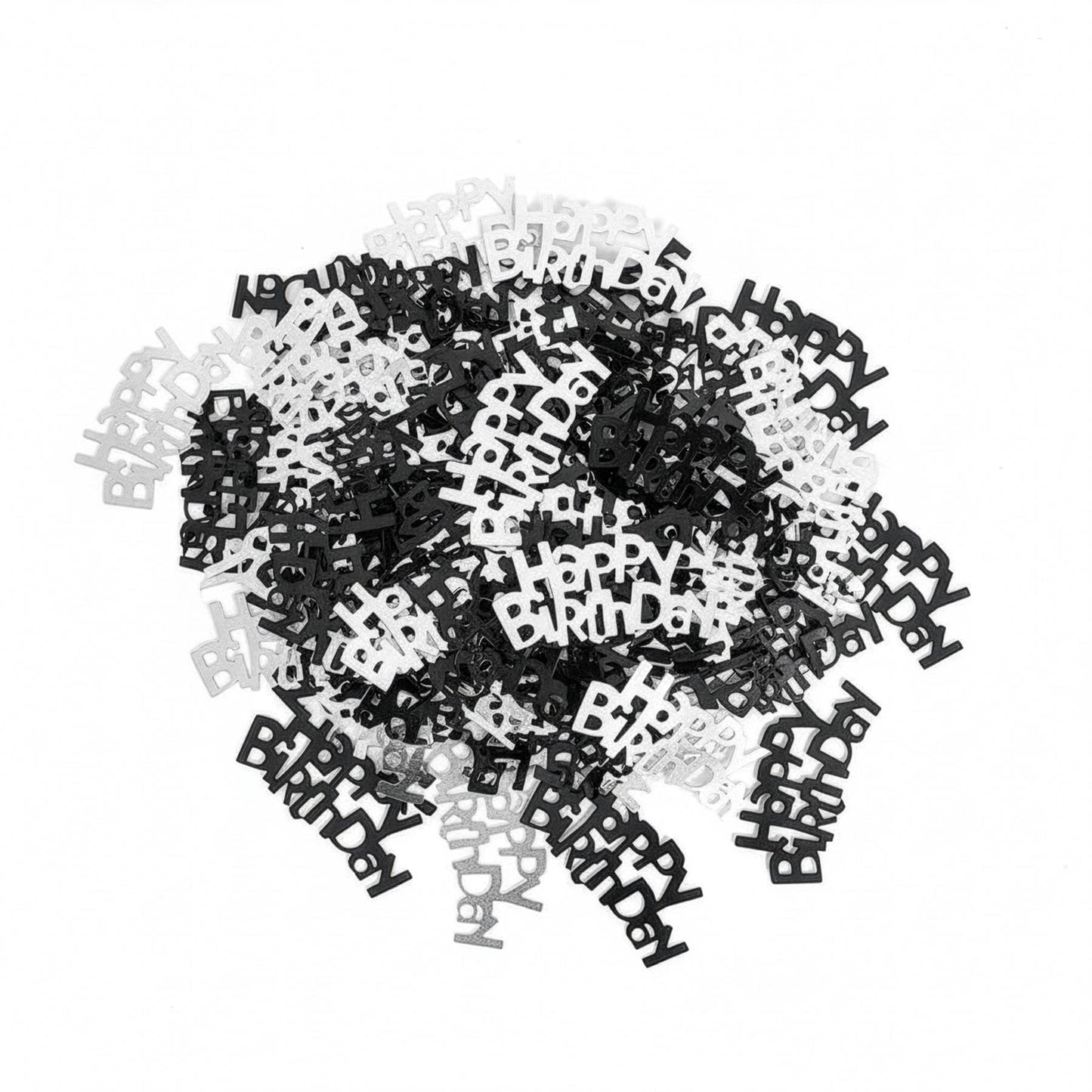 1 PK Happy Birthday Confetti Black & Silver, 14g