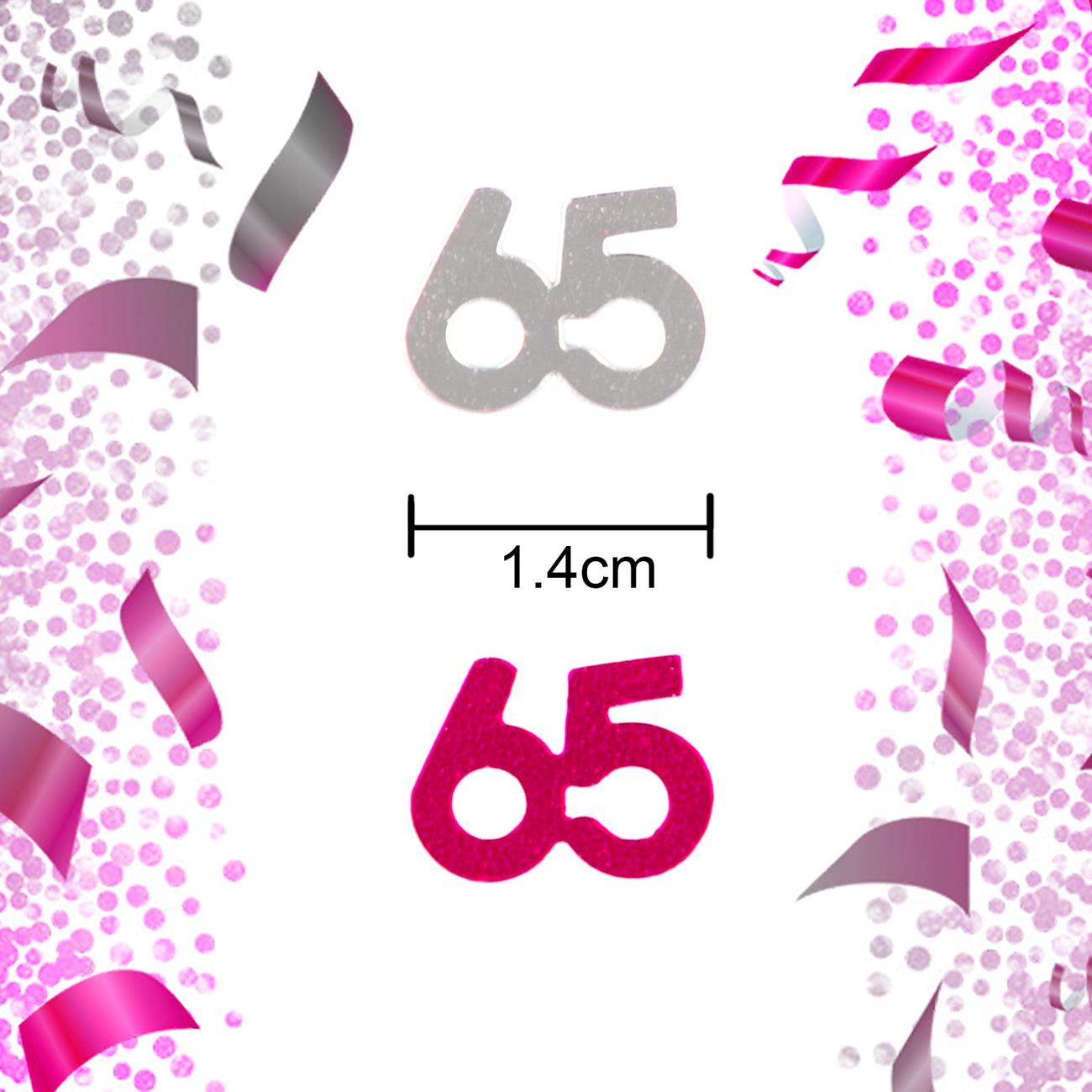 65th Confetti Pink & Silver 14G 1PK
