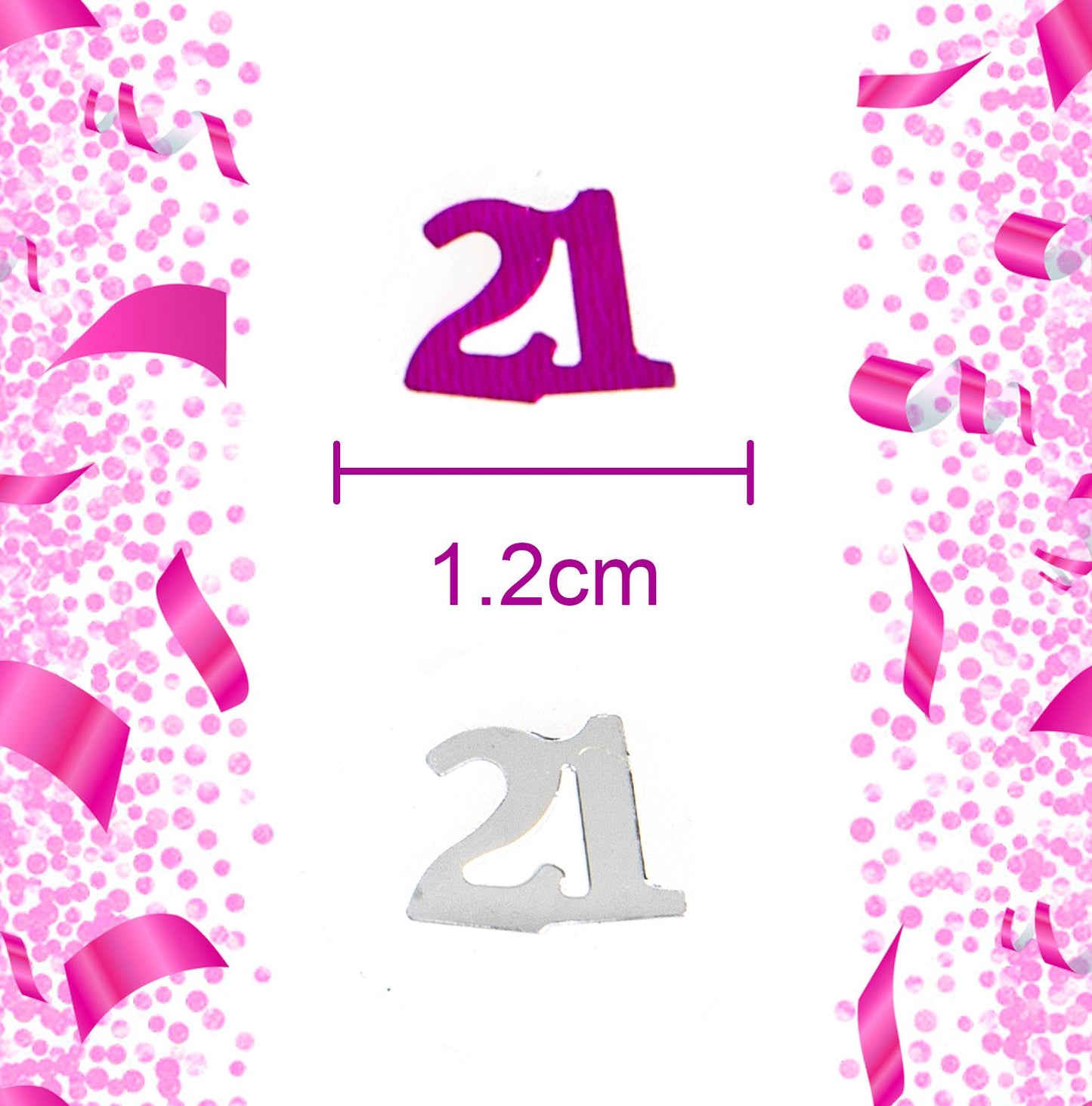 2 Packs of Pink Happy 21st Birthday Confetti