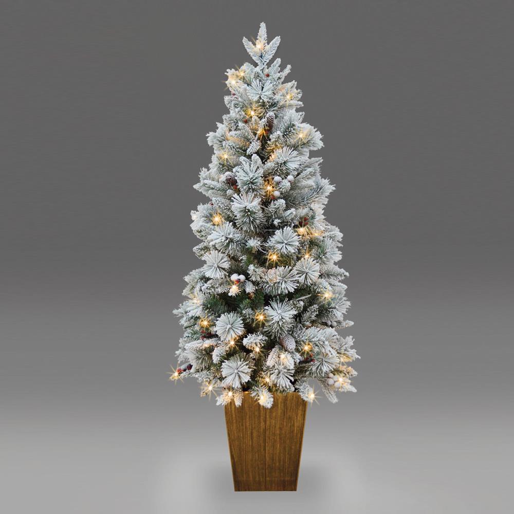 120cm Flocked Porch Tree with Plastic Pot