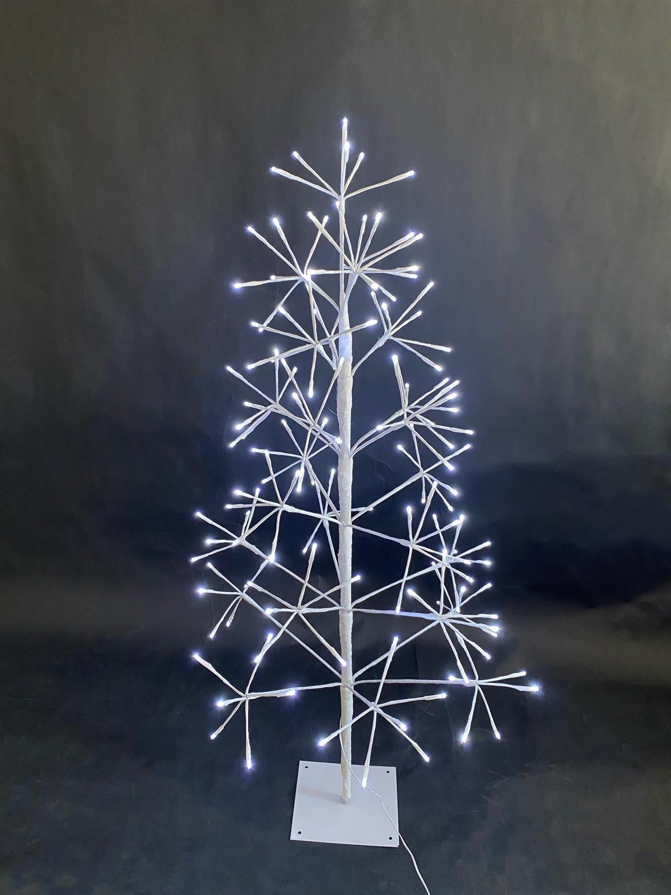5 Feet Pre-Lit Christmas Twig Tree - 186 LED Lights, Metal Frame