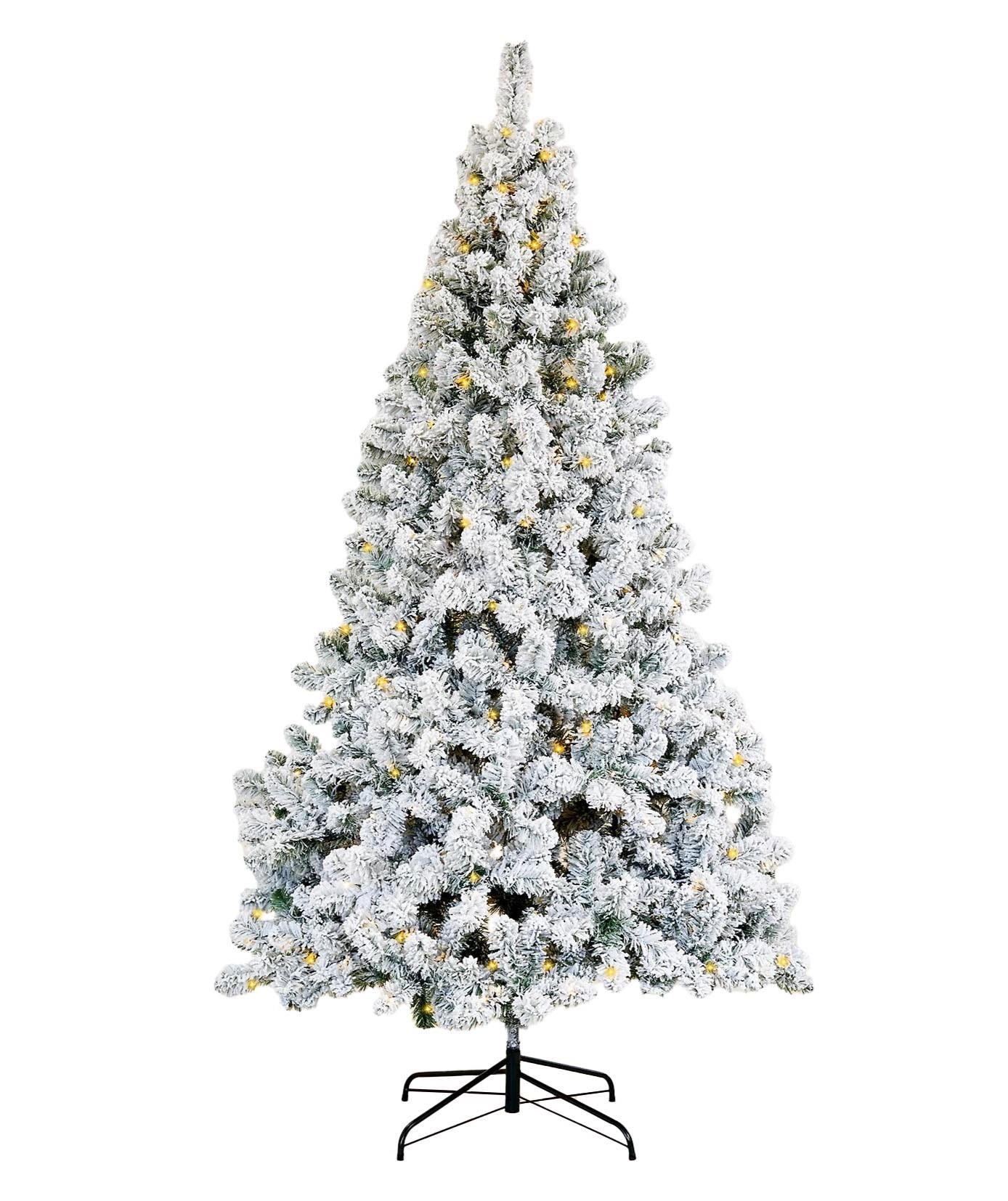 6ft Pre-Lit Yukon Snow Pine Tree with 160 LEDs