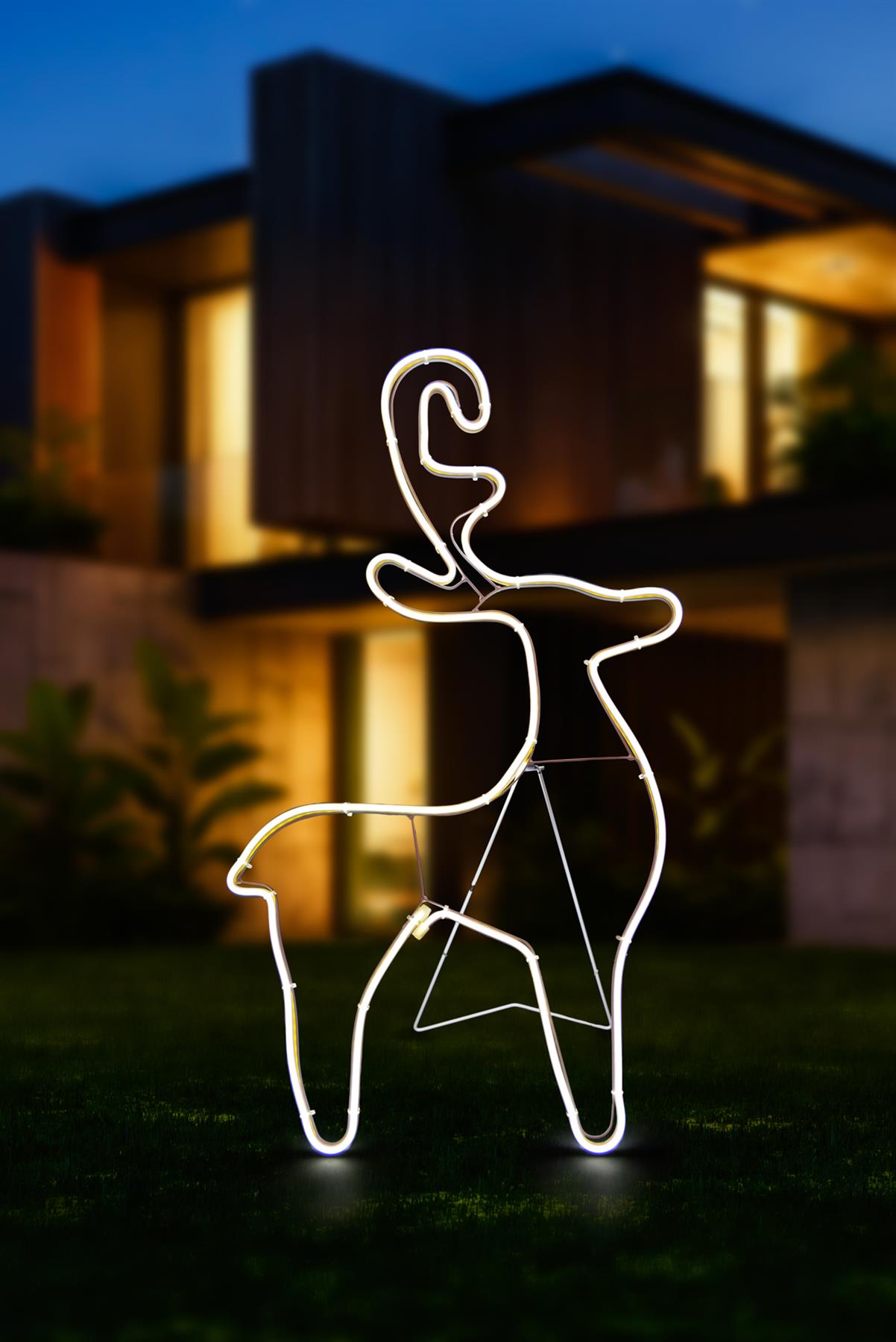 Reindeer Rope Light Silhouette (Cool White) 74 x 40cm