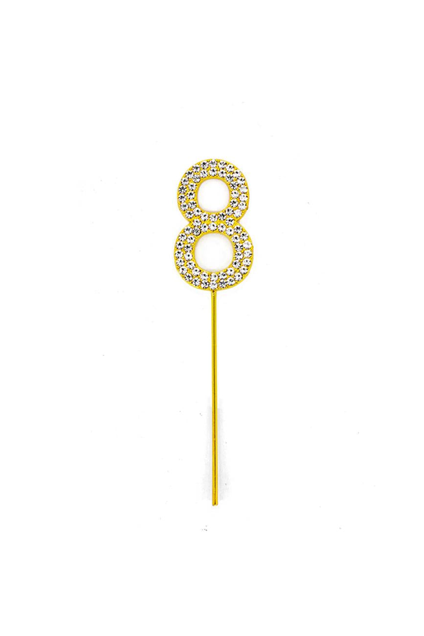 Cake Topper Number 18 Gold Diamond