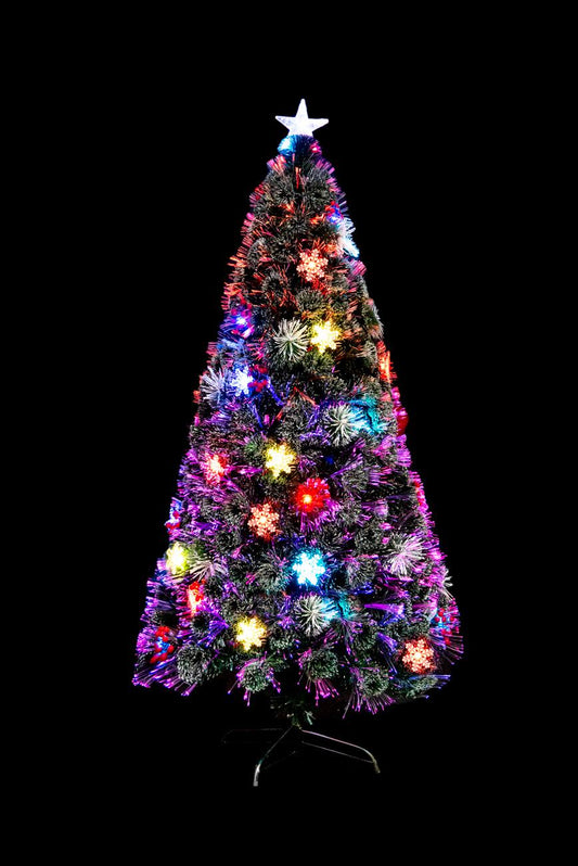 Snowflake n Berry Fibre Optic Christmas Tree - 3ft