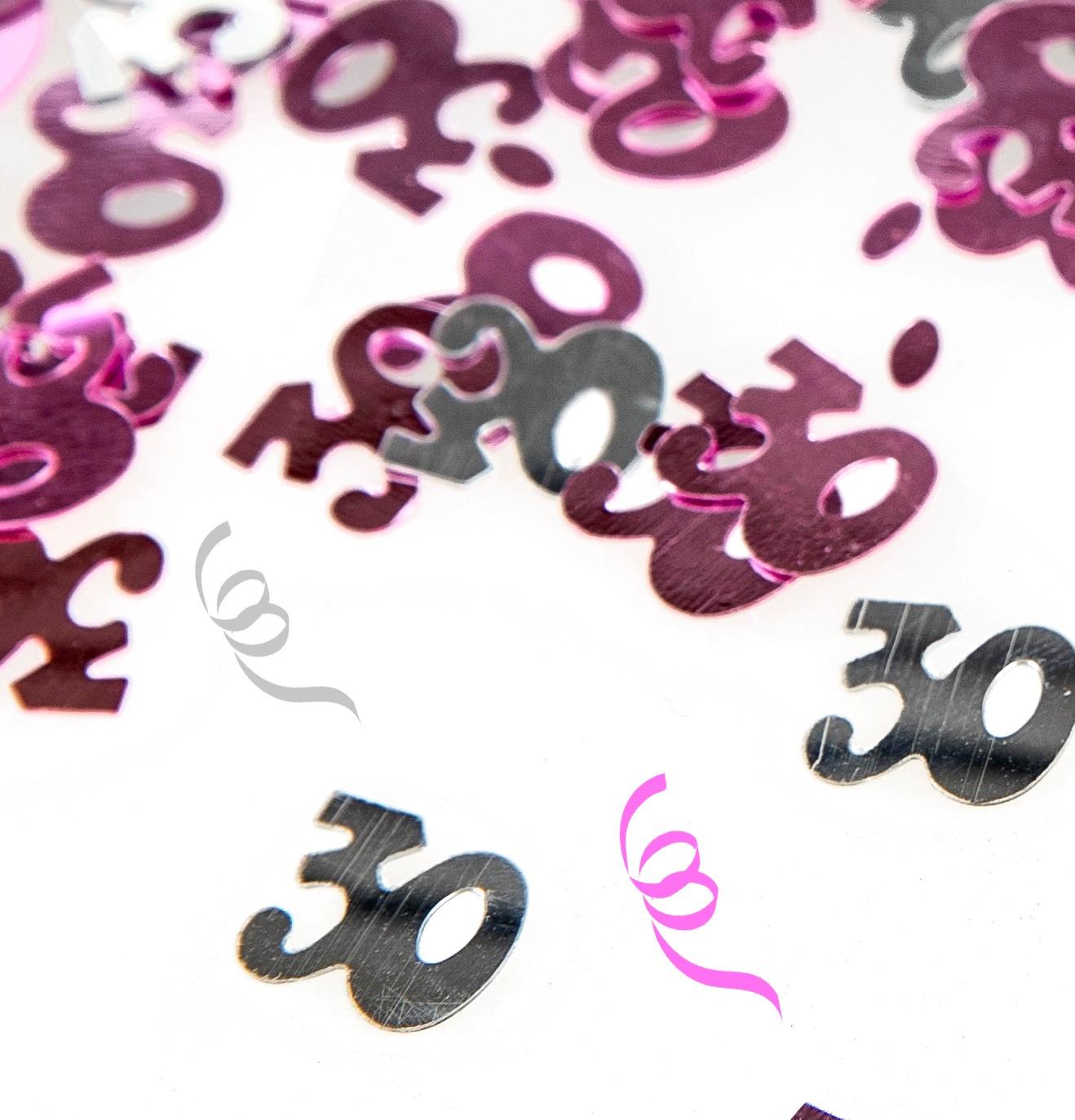 4 Pks 14g 30th Pink Happy Birthday Confetti