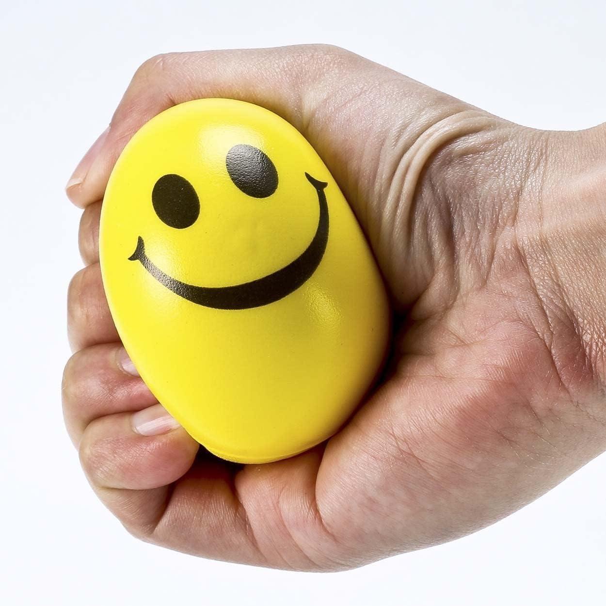 5 Pieces of Yellow Smiley Face Squishy Balls