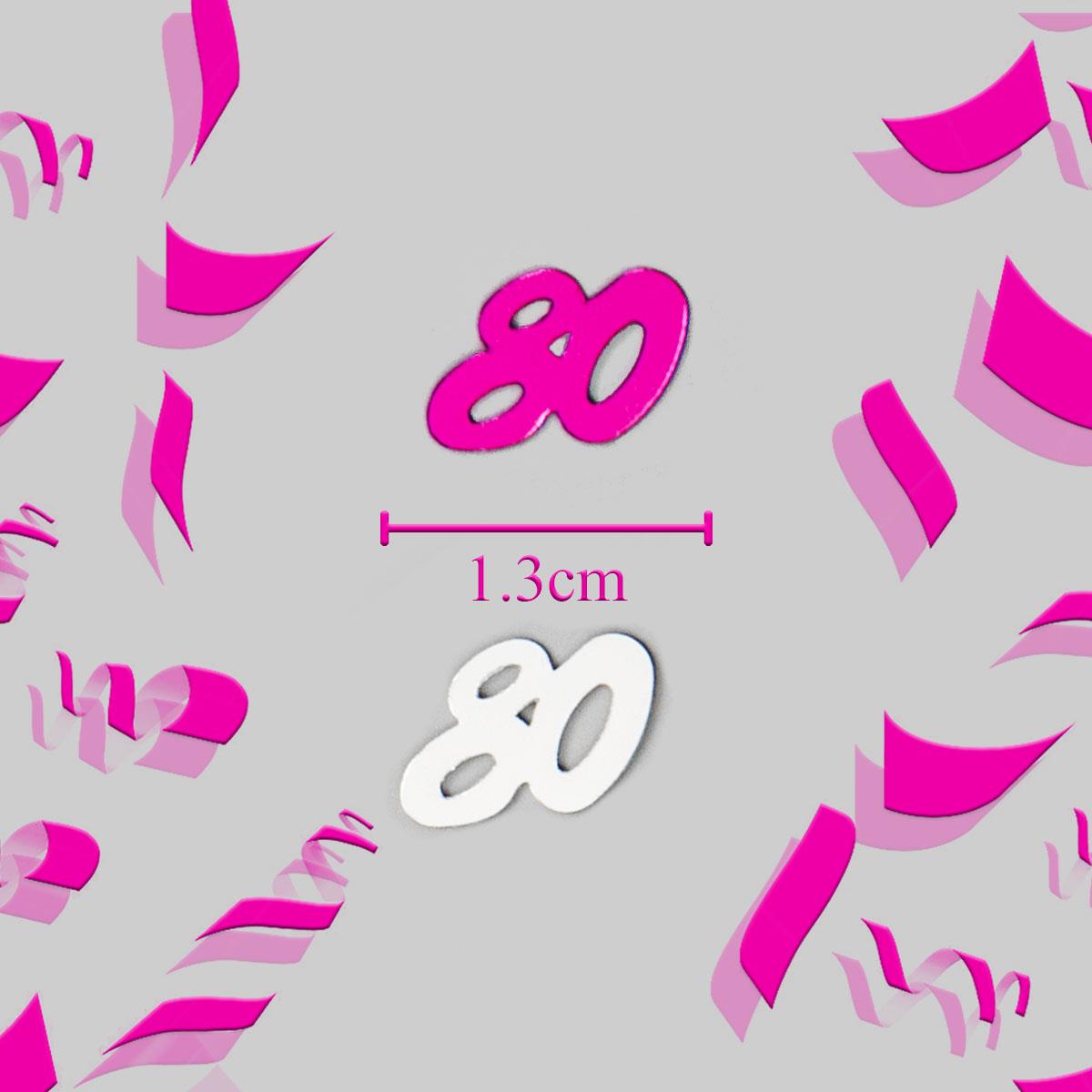 4 Packs 80th Birthday Pink Happy Birthday Confetti