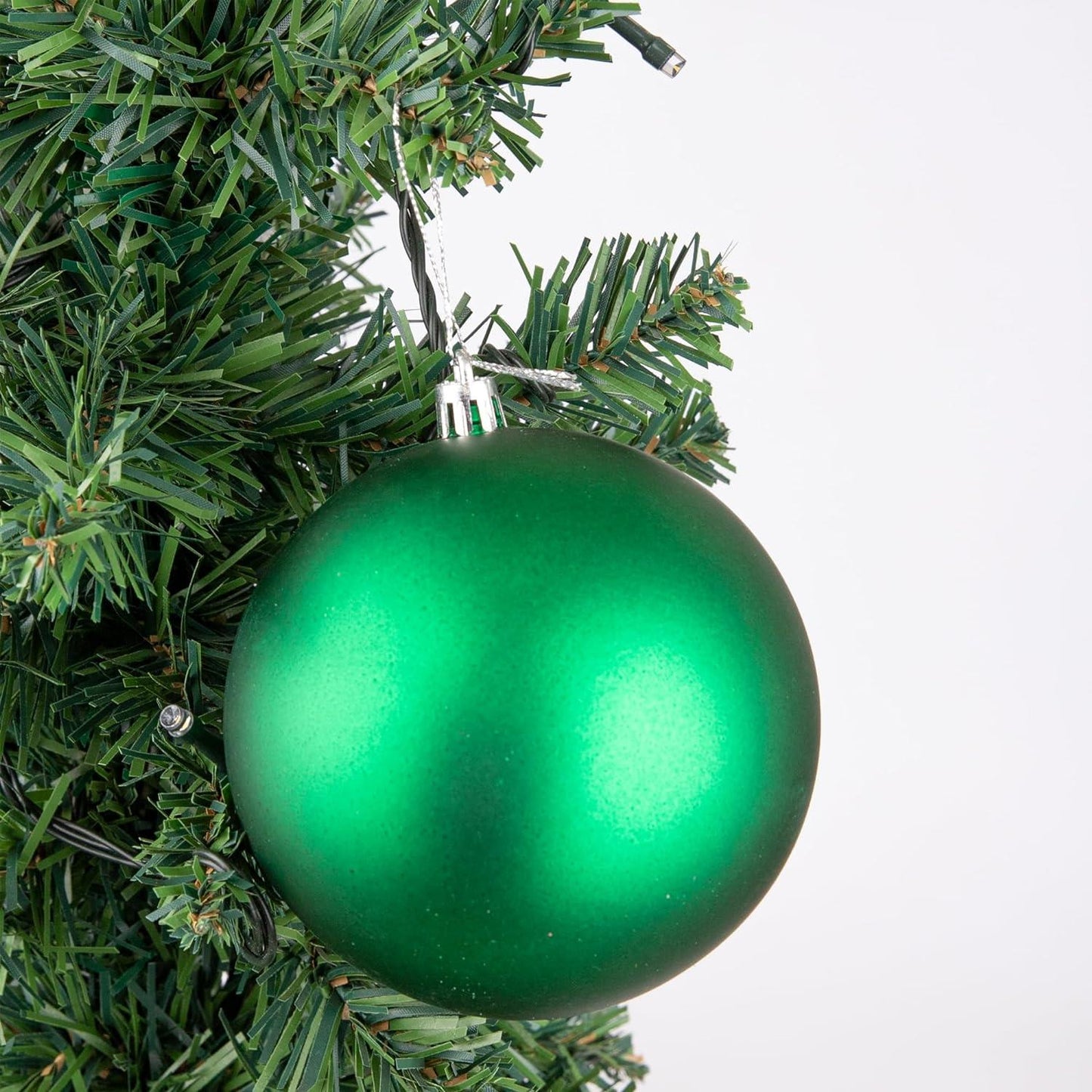 Set of 6 Dark Green 10cm Baubles (PVC)