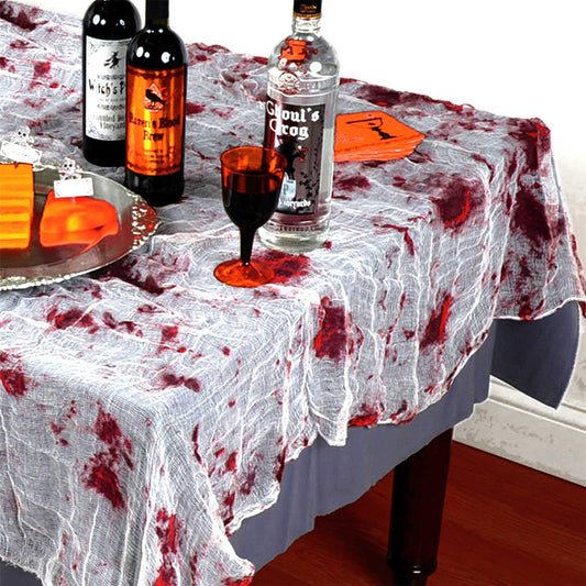 Halloween Blood-Stained Tablecloth - Fancy Party Table Cover, 60x84in