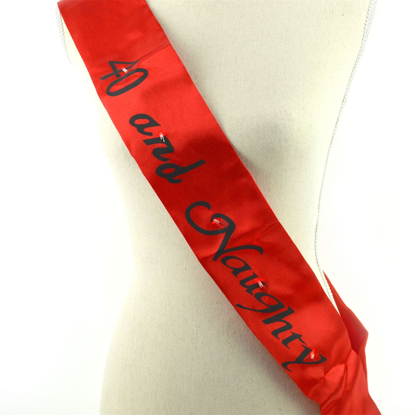 Shatchi 40th AND NAUGHTY Sash - Red