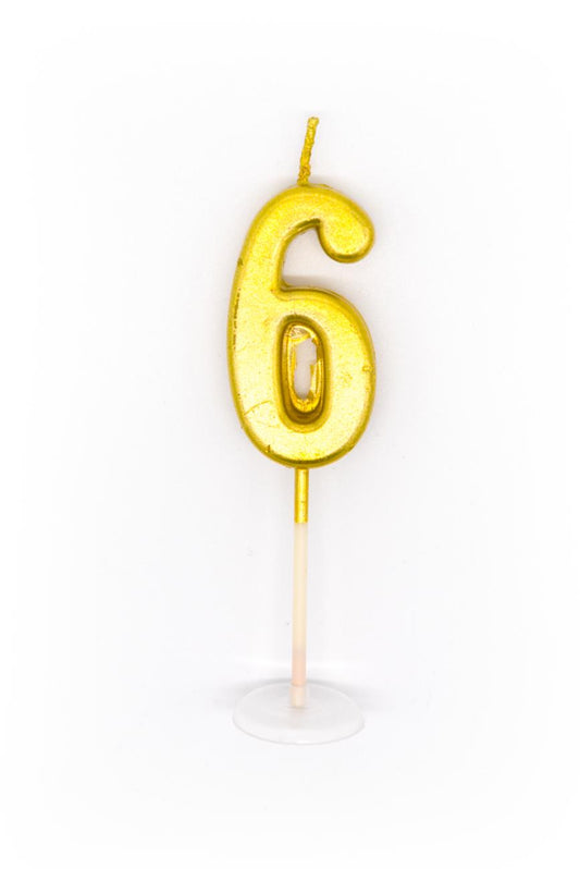 Gold 6 Number Candle