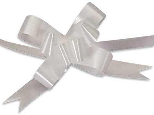 10 Silver Pull Bows 30mm