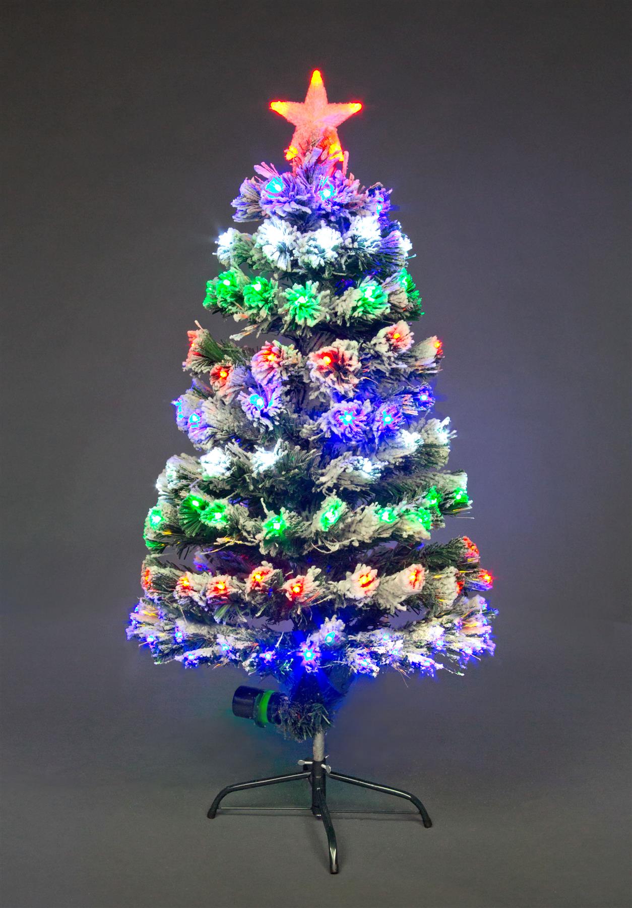 3ft Frosted Aurora LED Fibre Optic Christmas Tree