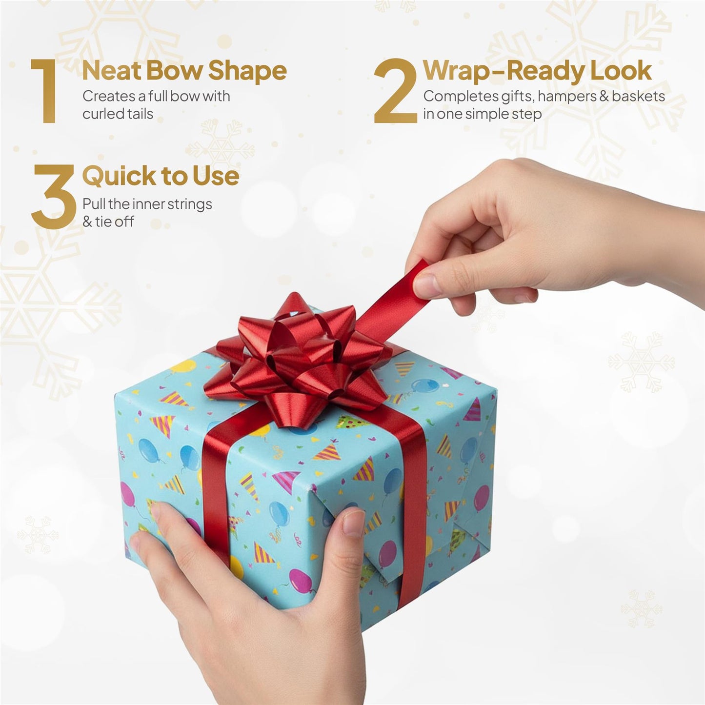 Shatchi 20pcs Red 30mm/3cm Pull Bows for Wrap, Hampers, Parties & Craft Use