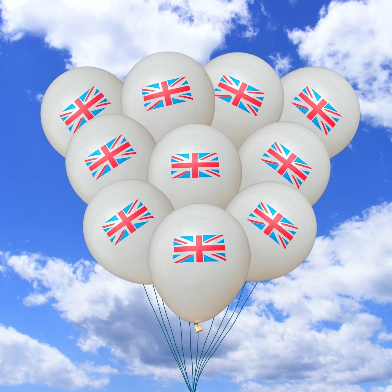 50 Union Jack Flag Printed Latex Balloons