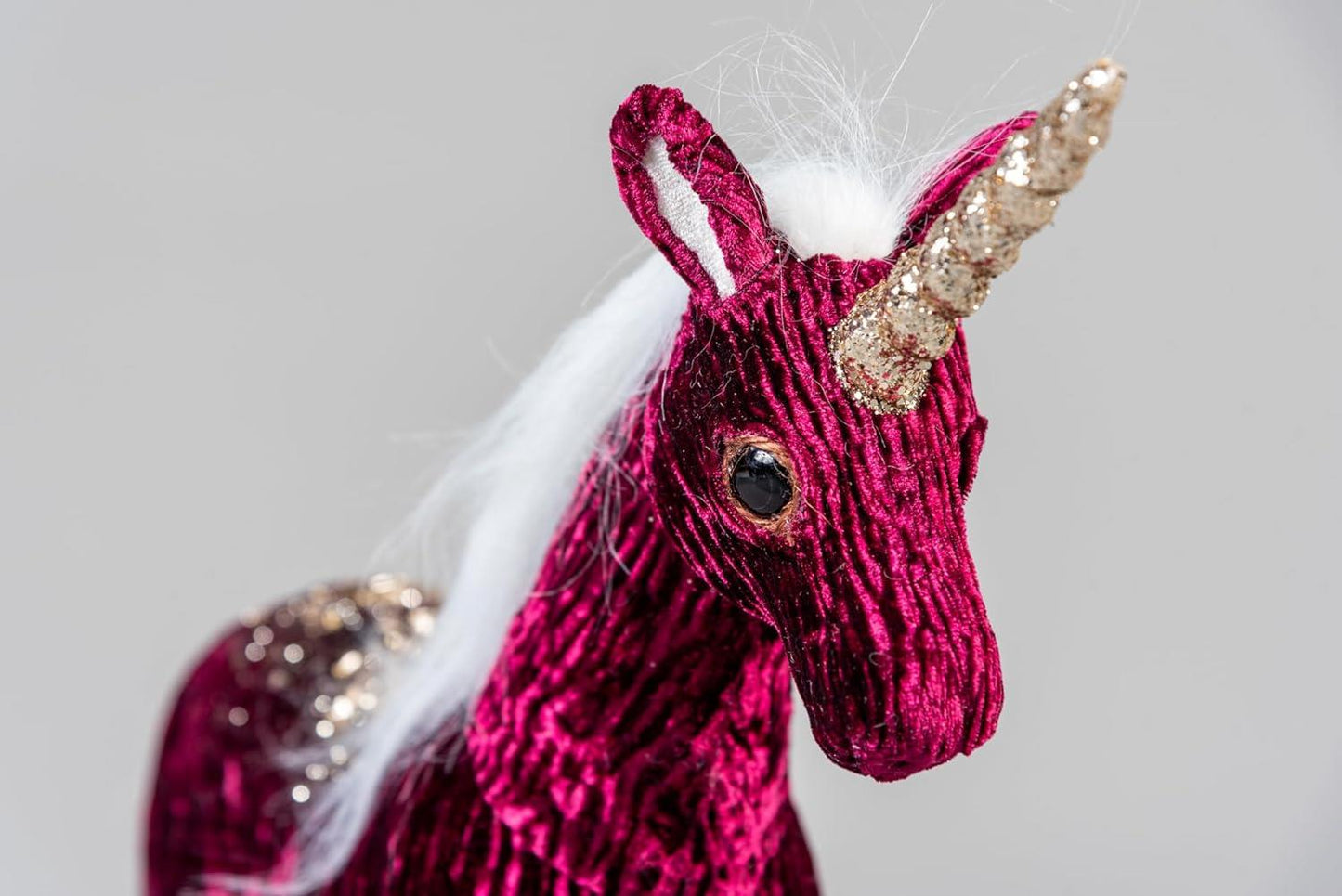 33cm Unicorn Burgundy & Gold Christmas Figurine