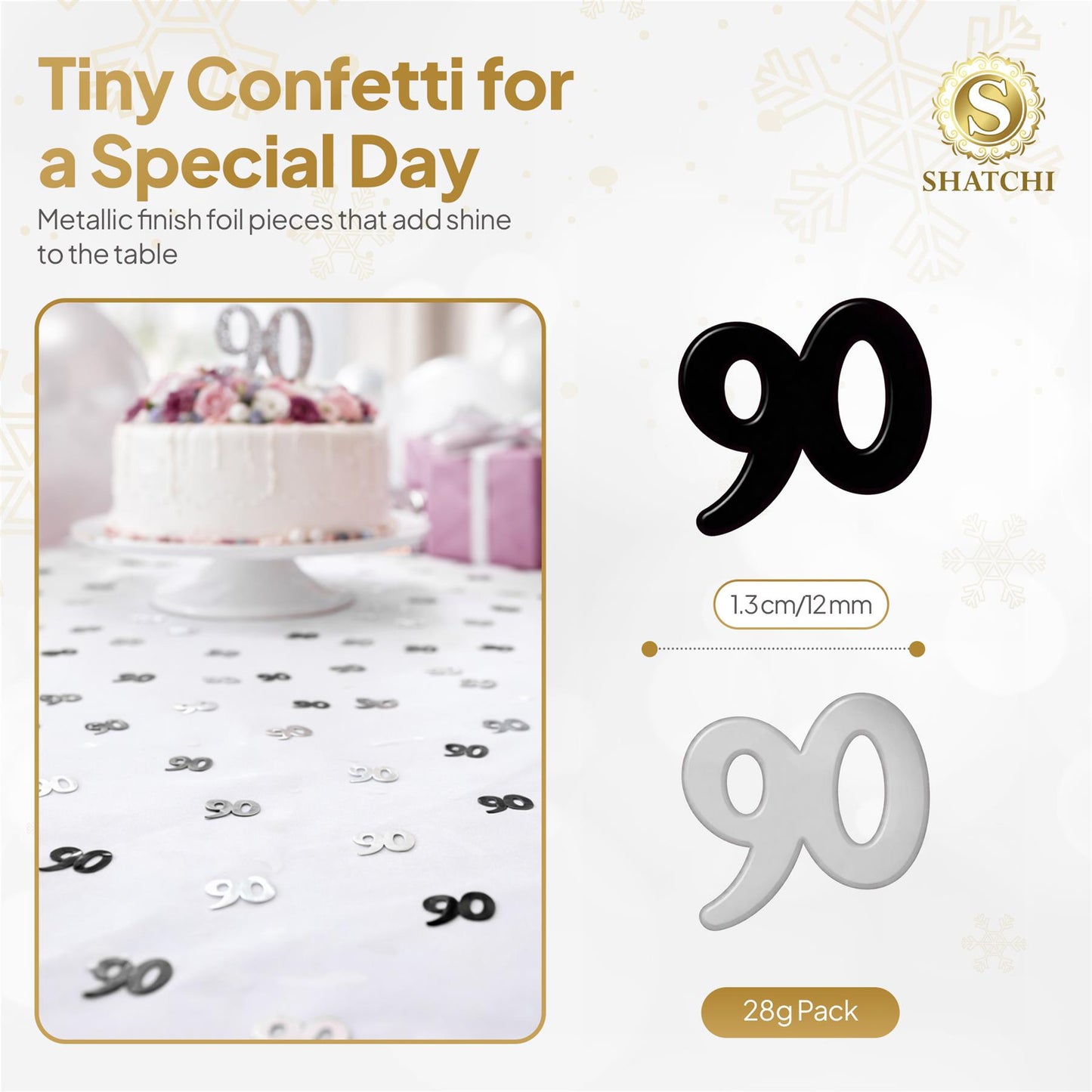 90th Confetti Black & Silver 14G 2PK