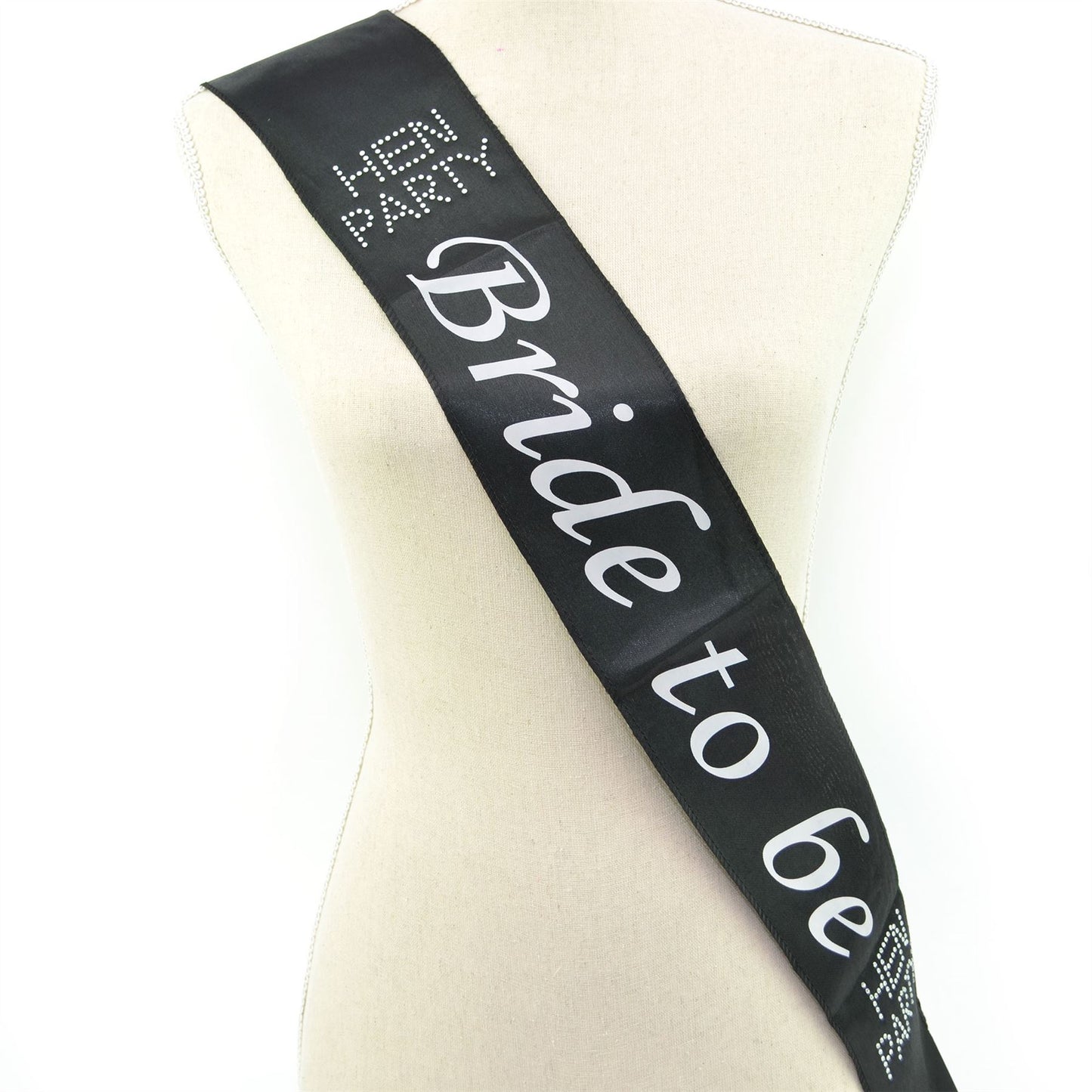 Shatchi Bride To Be Diamante Sash - Black