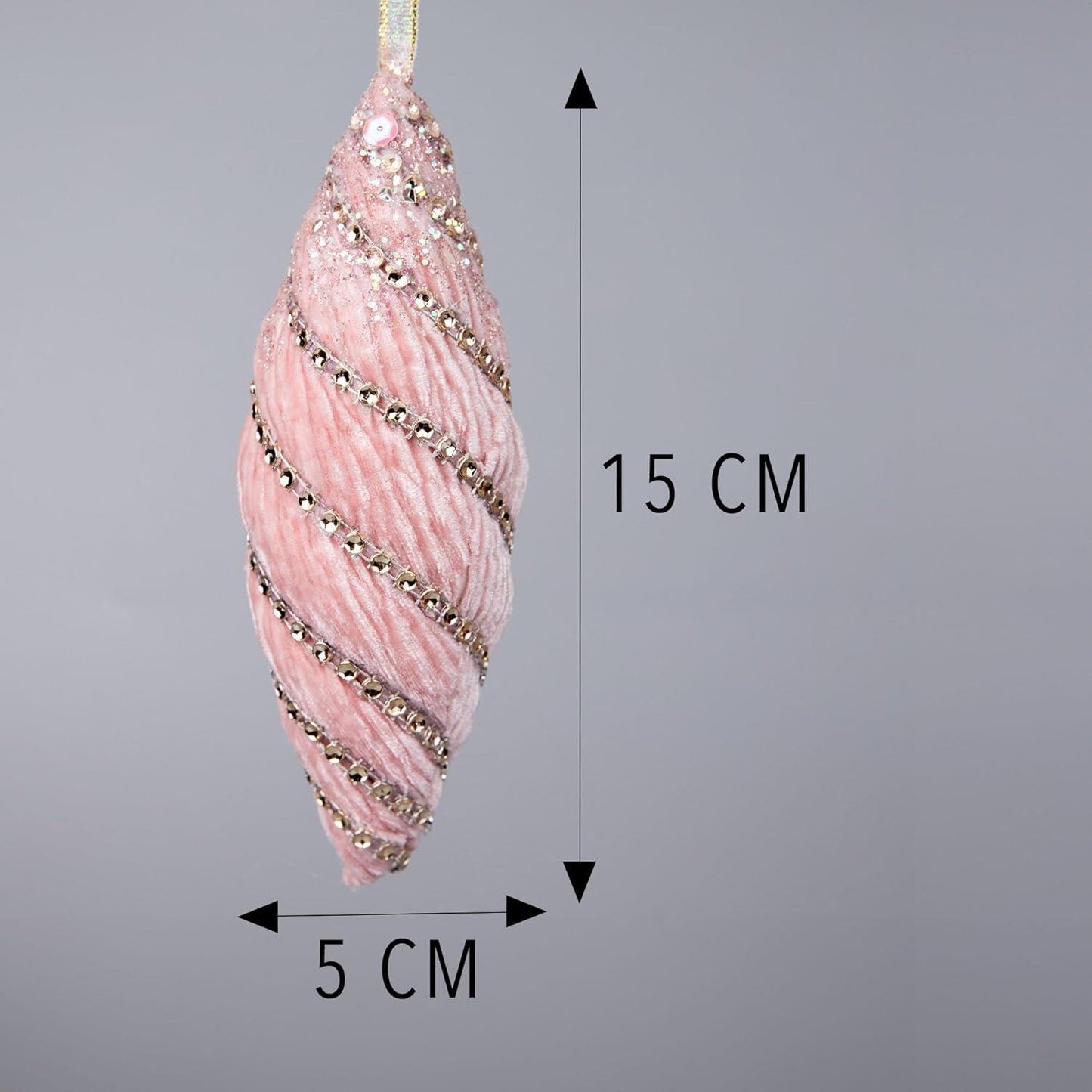 3pcs Baby Pink Nut Shape Baubles (15cm)