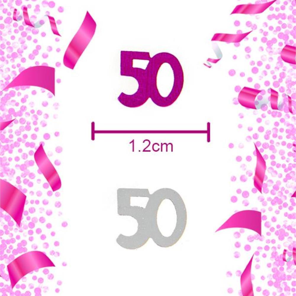 50th Confetti Pink & Silver 14G 1PK