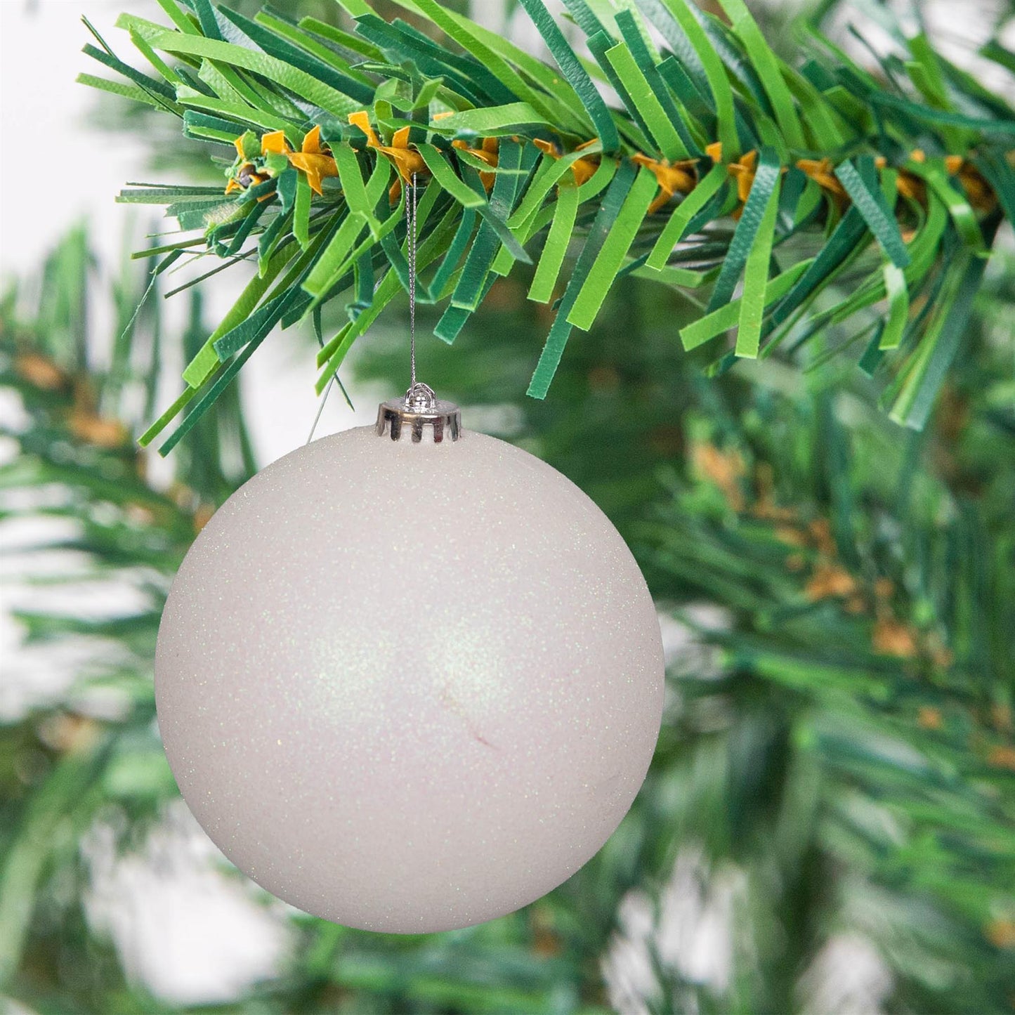 3 White Baubles (15cm)