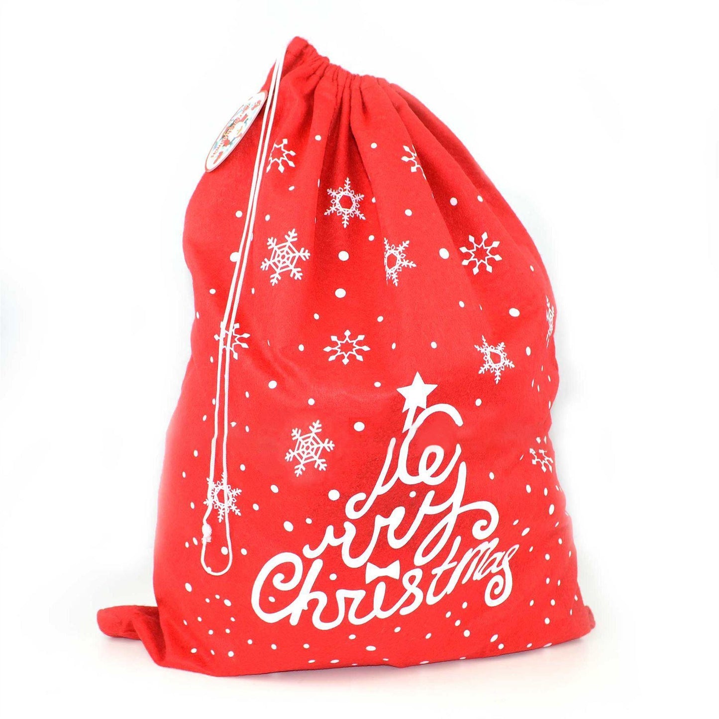 5 Father Christmas Santa Sacks, Red Felt