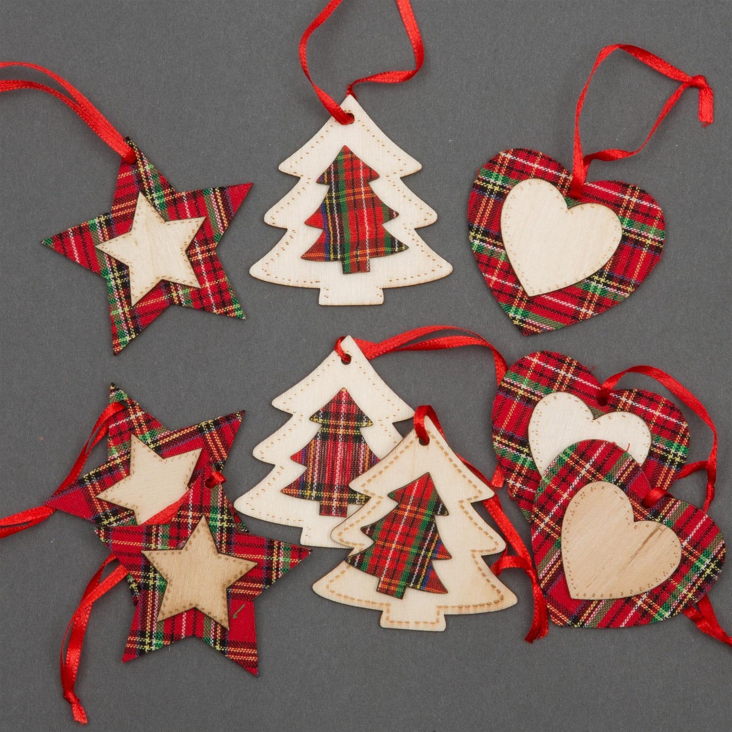 Christmas Tree Hanging Decorations Set - Includes 9 Pieces