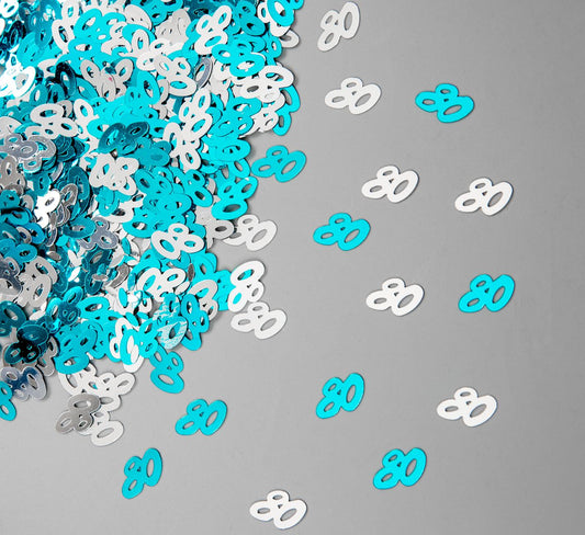 2 x 14g 80th Blue Happy Birthday Confetti