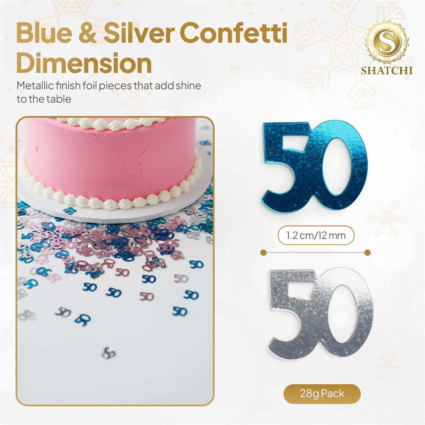 2 x 50th Blue Happy Birthday Confetti Sprinkles- 14g