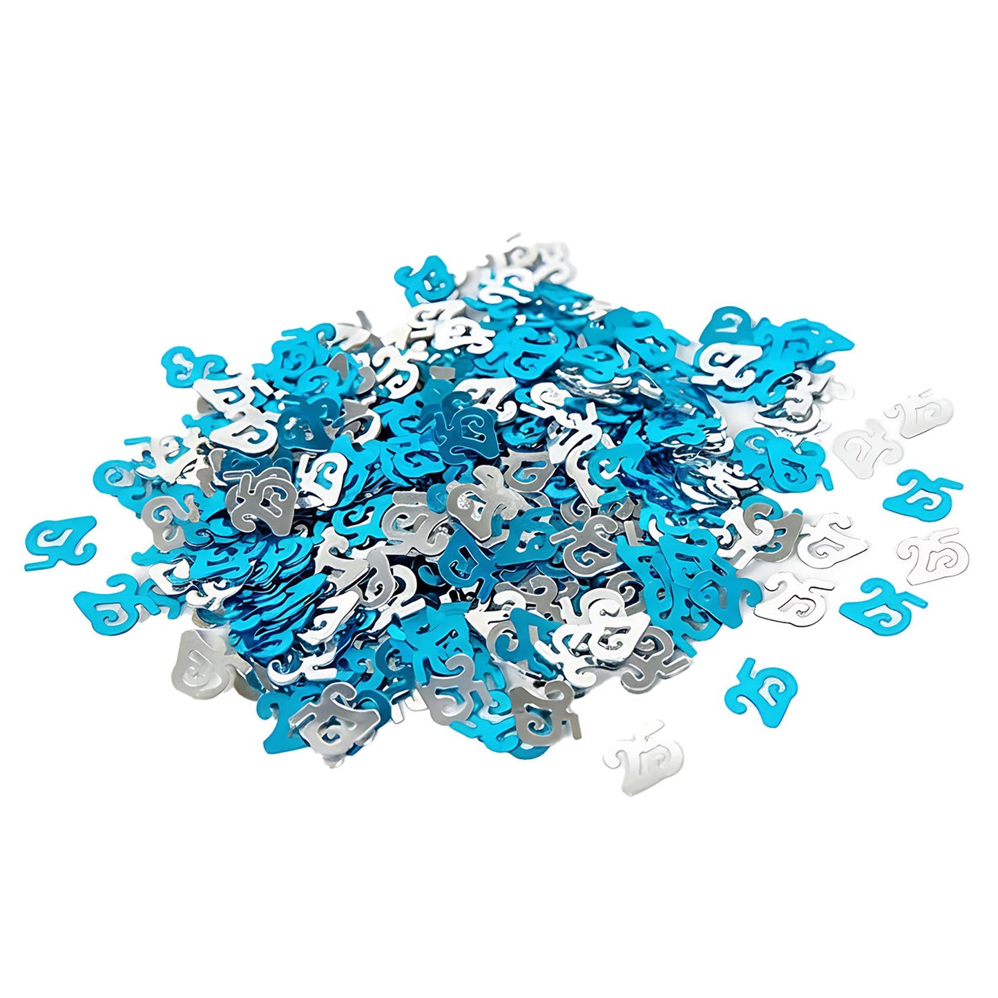 4 Packs of 14g Blue & Silver 25th Confetti