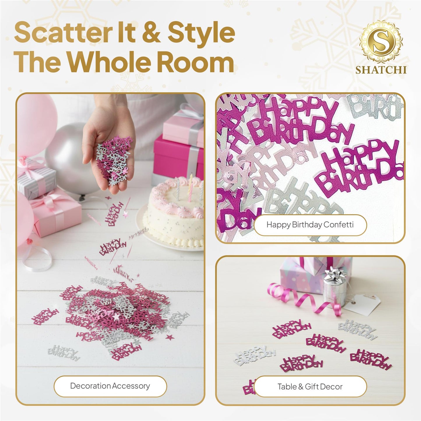 1 PKS Happy Birthday Confetti Pink & Silver 14g