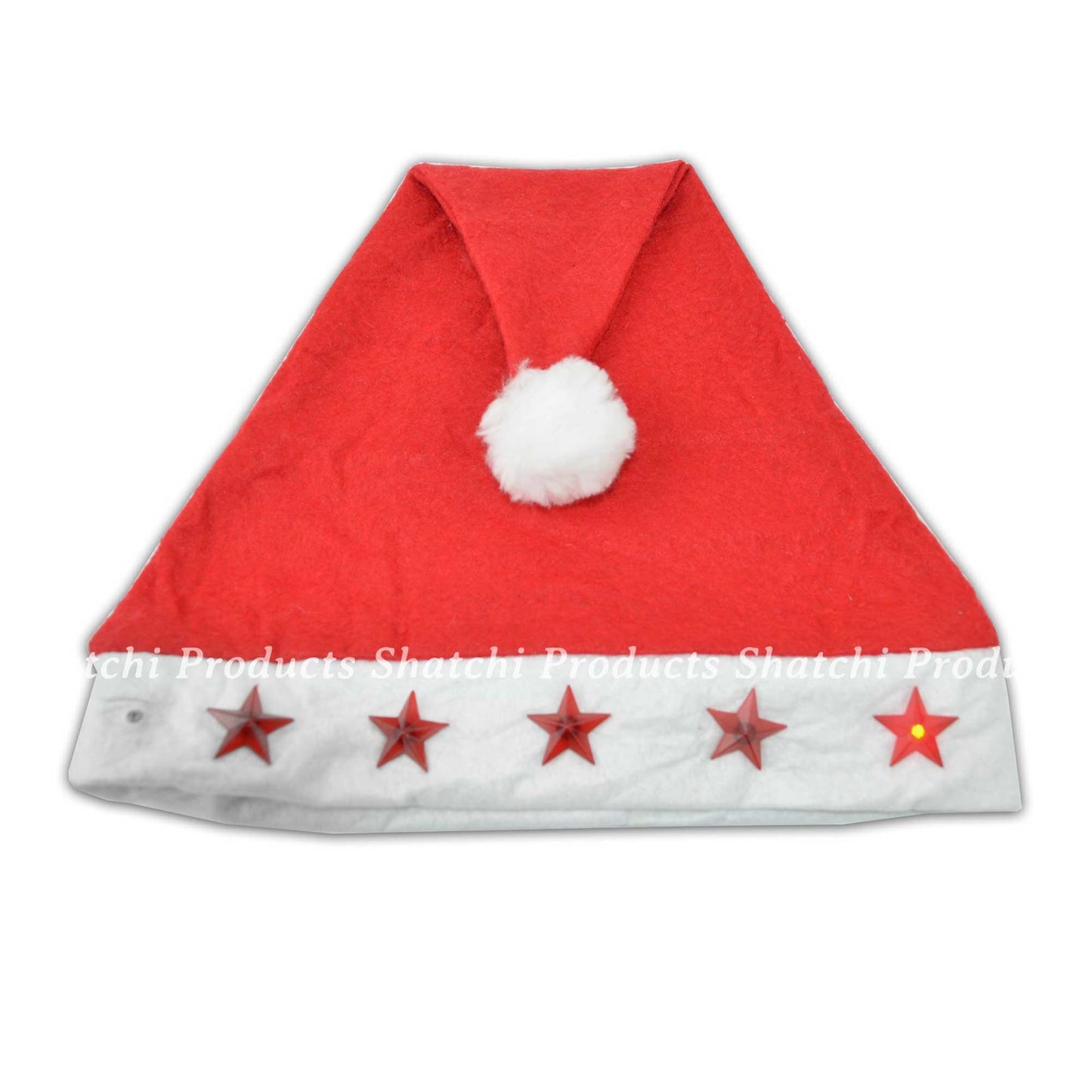 50 Santa Hats with Flashing Lights