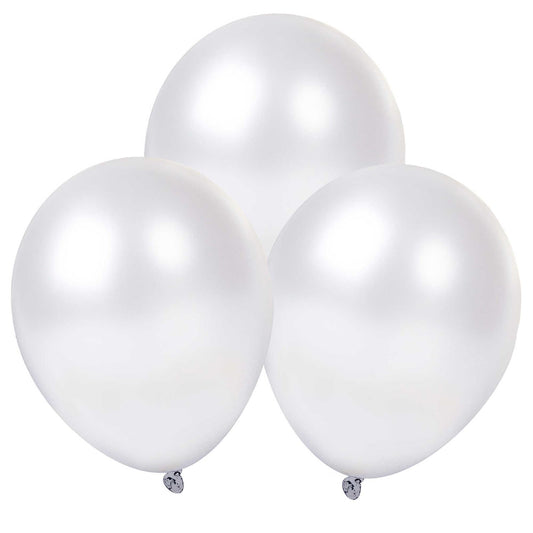 25Pcs 12" Pearl White Latex Balloons