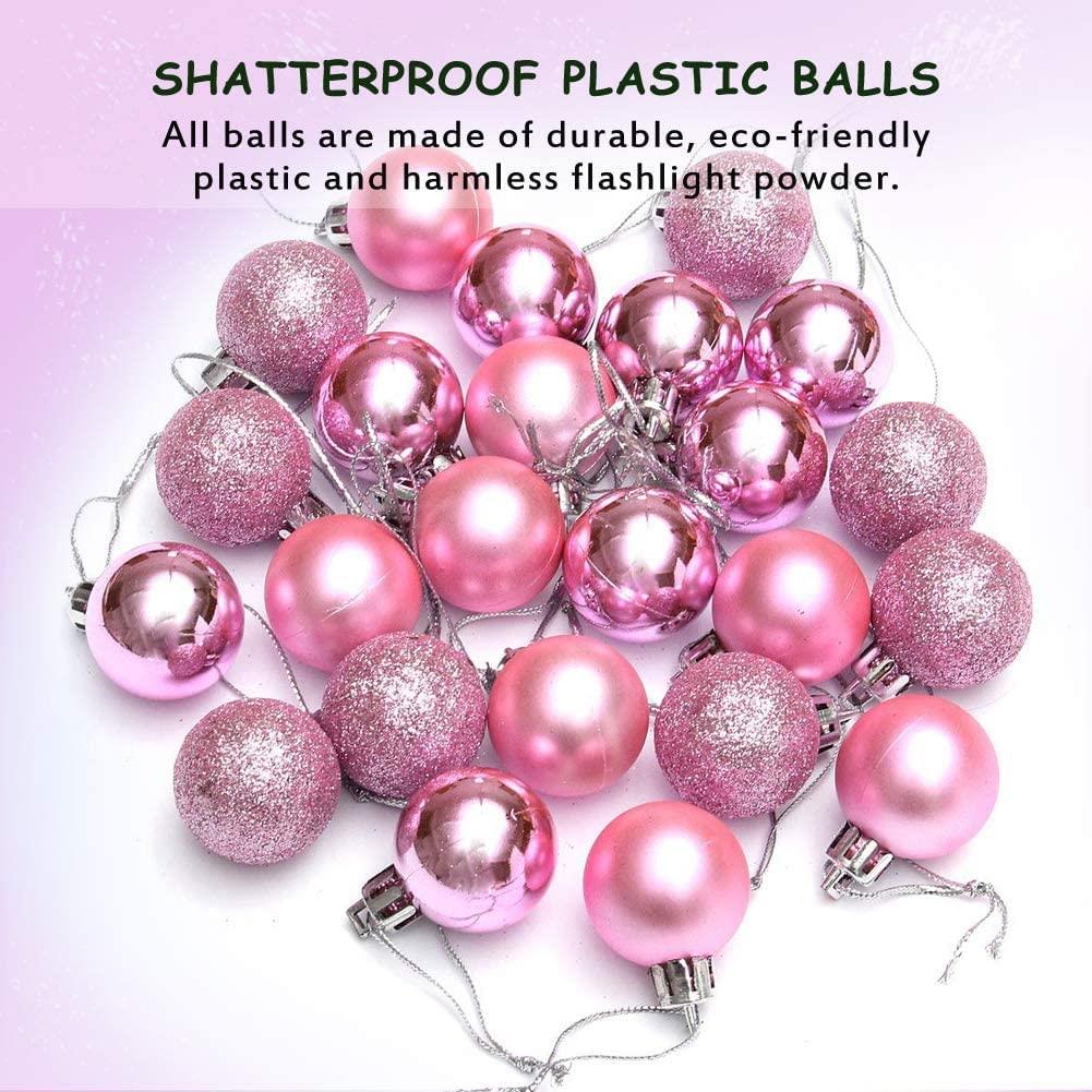 BAUBLES PINK 3CM - 24pcs PVC Set