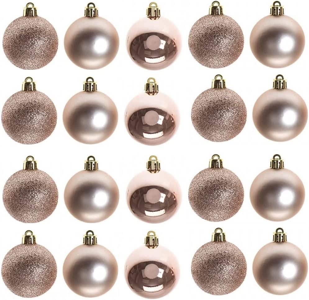 Set of 6 Rose Gold 6cm Baubles (PVC)