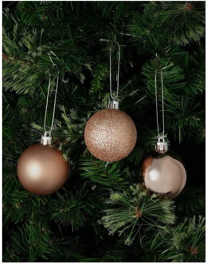 Set of 6 Rose Gold 6cm Baubles (PVC)