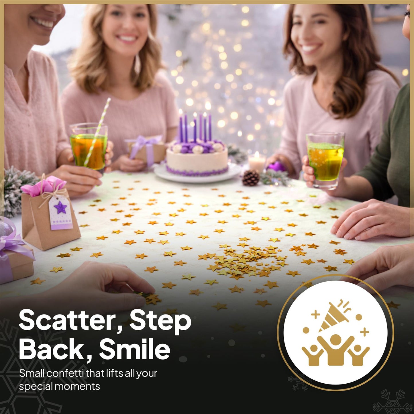 Star Confetti Gold 14G 1PK