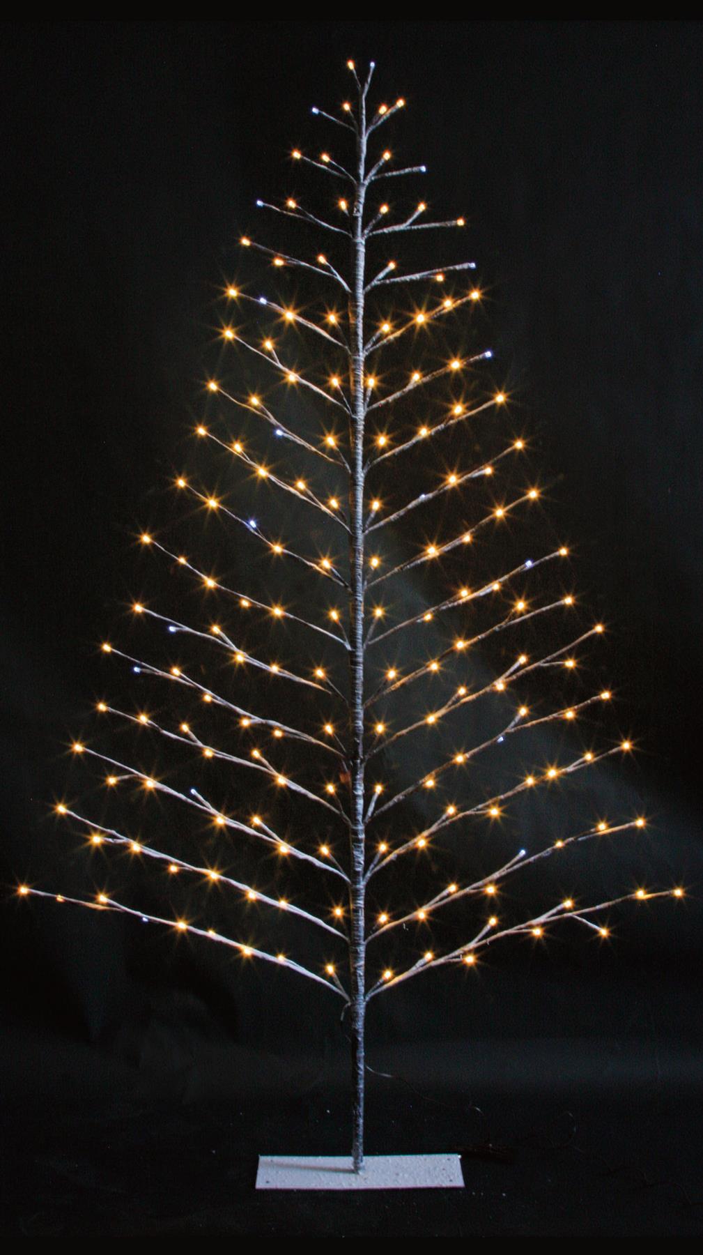 5ft Pre-Lit LED Light Snowy Brown Snow Twig Tree