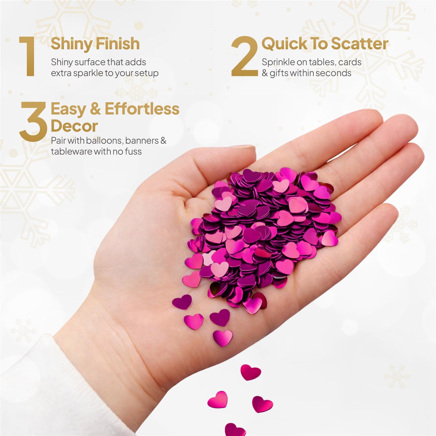 14g Pink Heart Confetti
