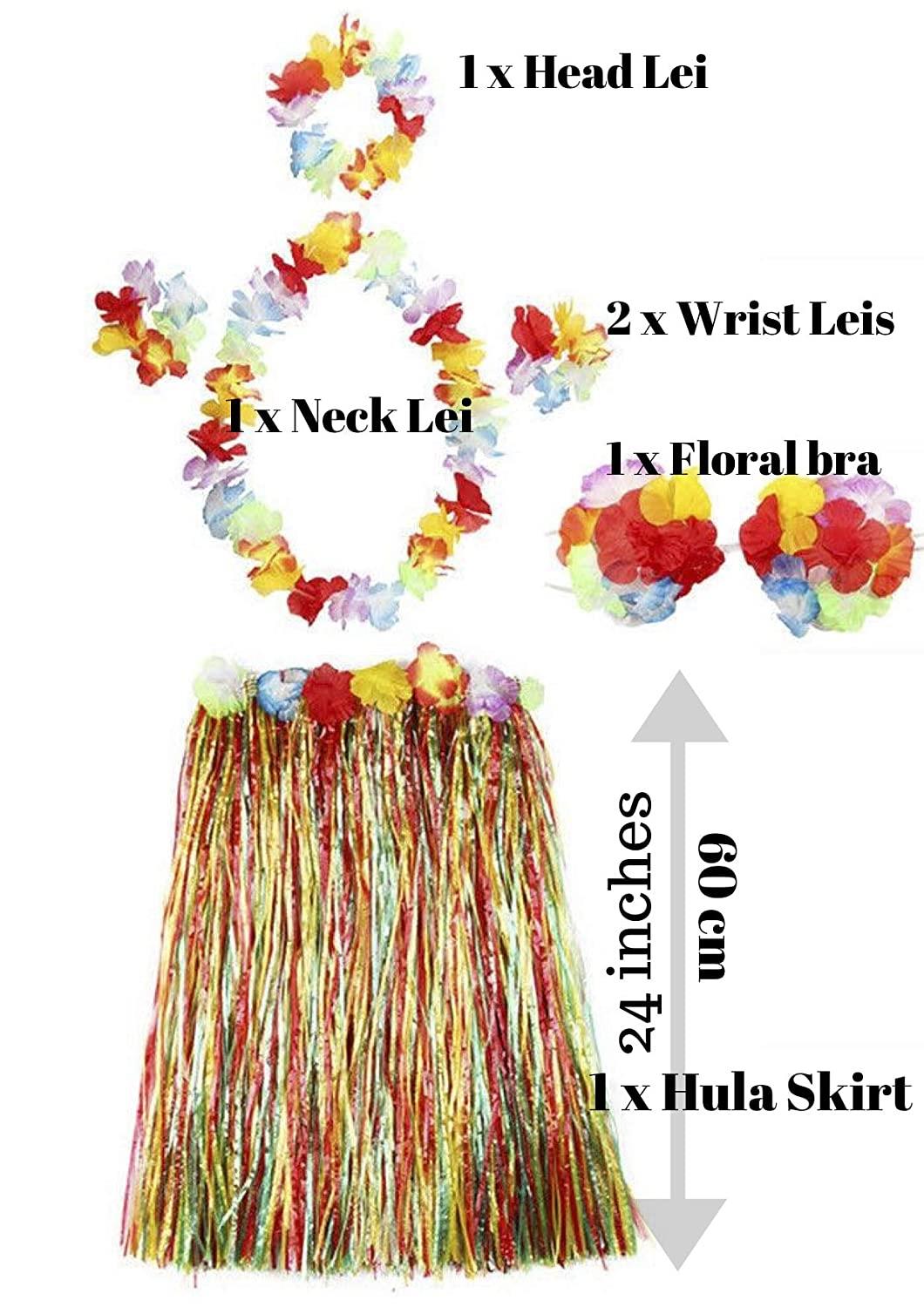 Hawaiian Party Skirt and Bra Set