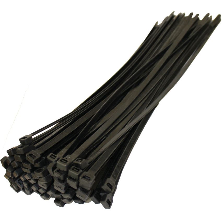 500 x Black Nylon Cable Ties 200mm