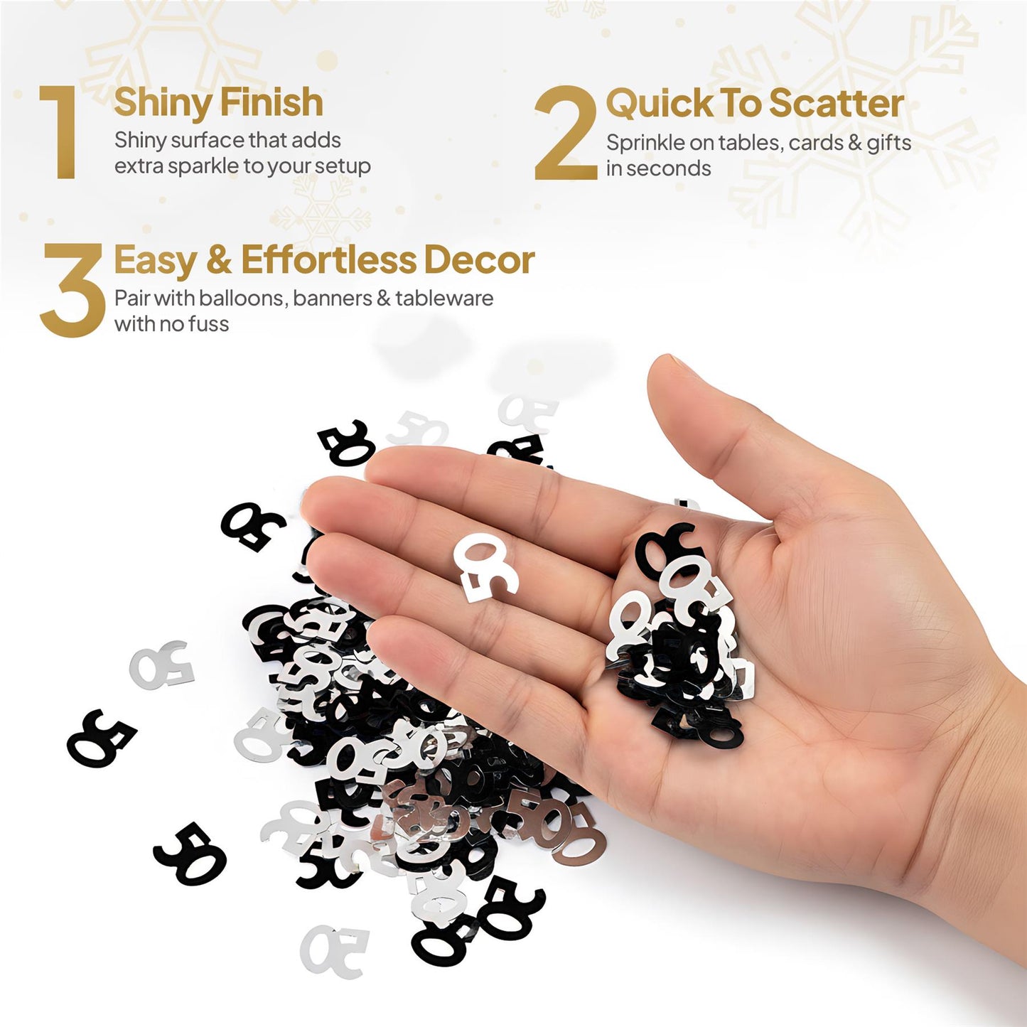 2x 14g 50th Black Happy Birthday Confetti