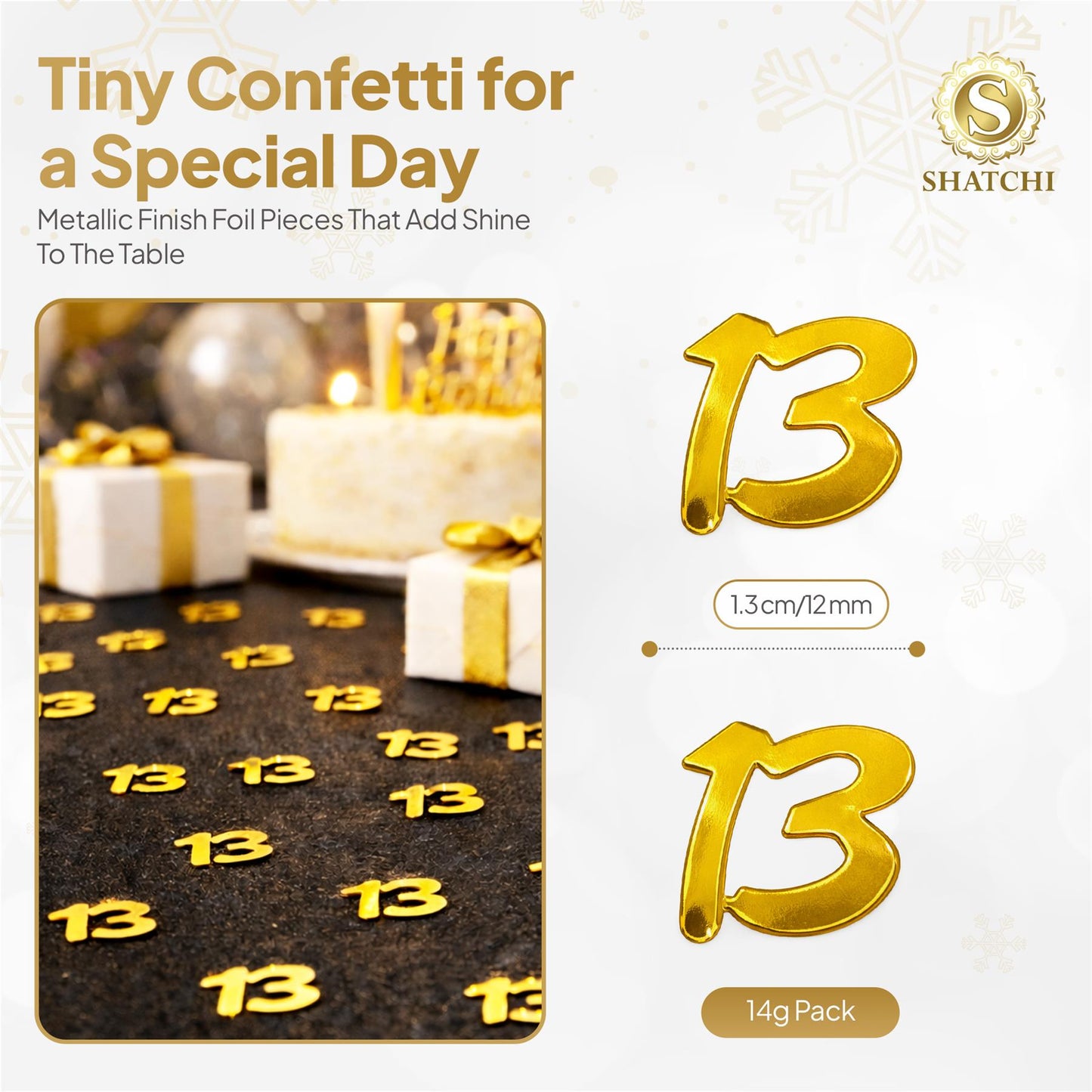 14g 13th Gold Birthday Confetti